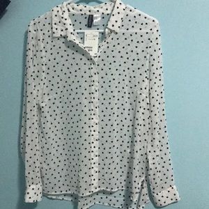 white shirt with hearts